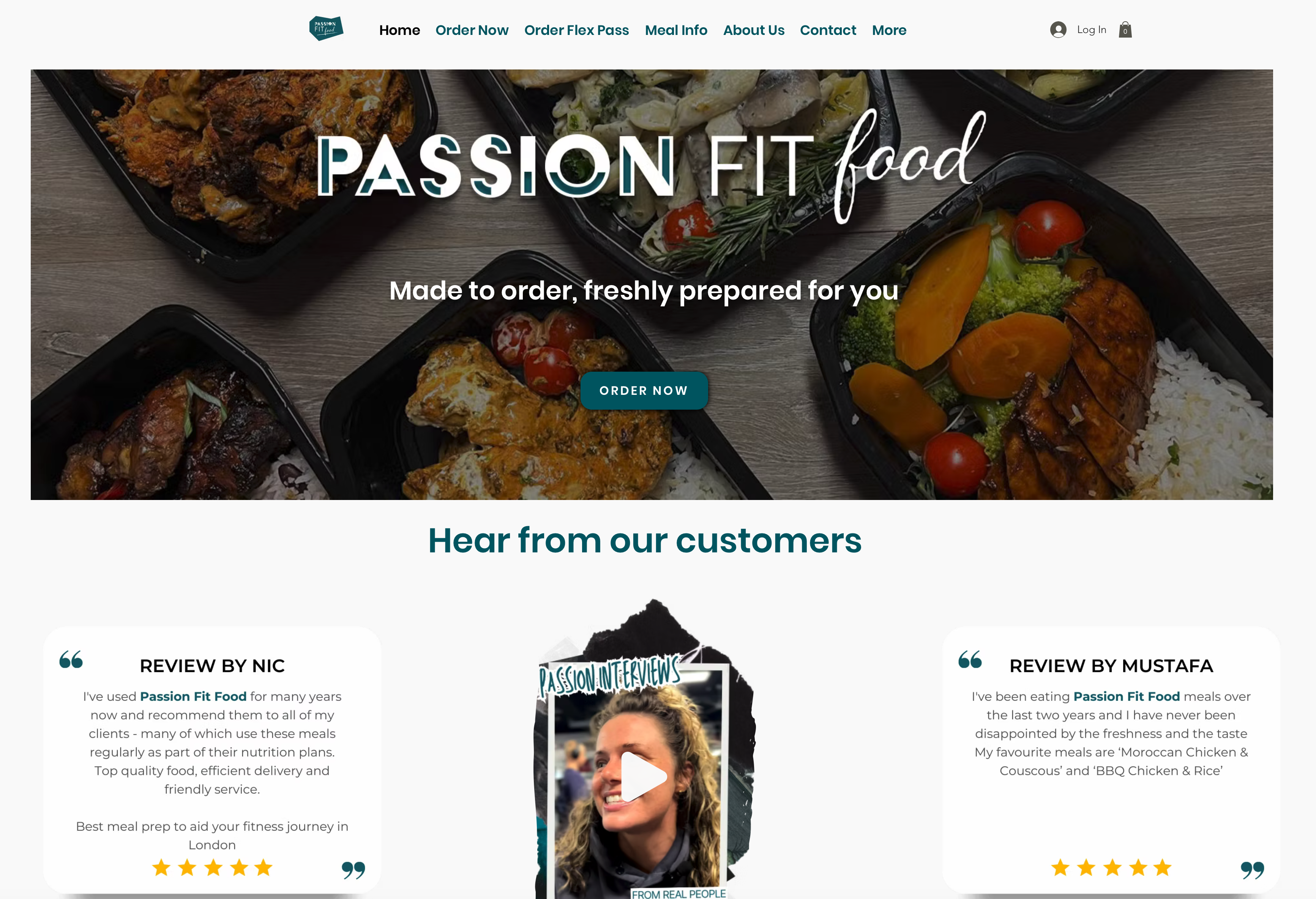 Passion Fit Food website screenshot